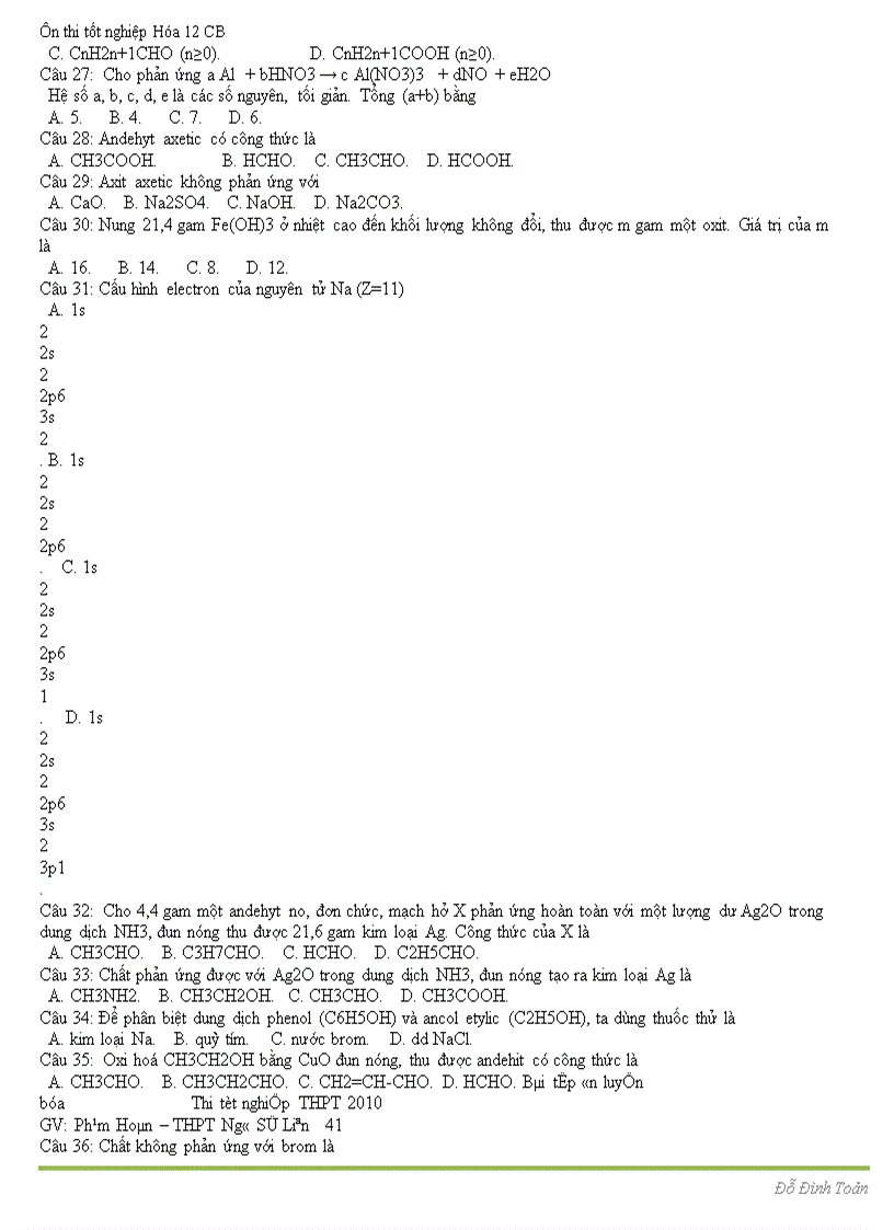 image for page Ôn thi tốt nghiệp hóa 12 Hay