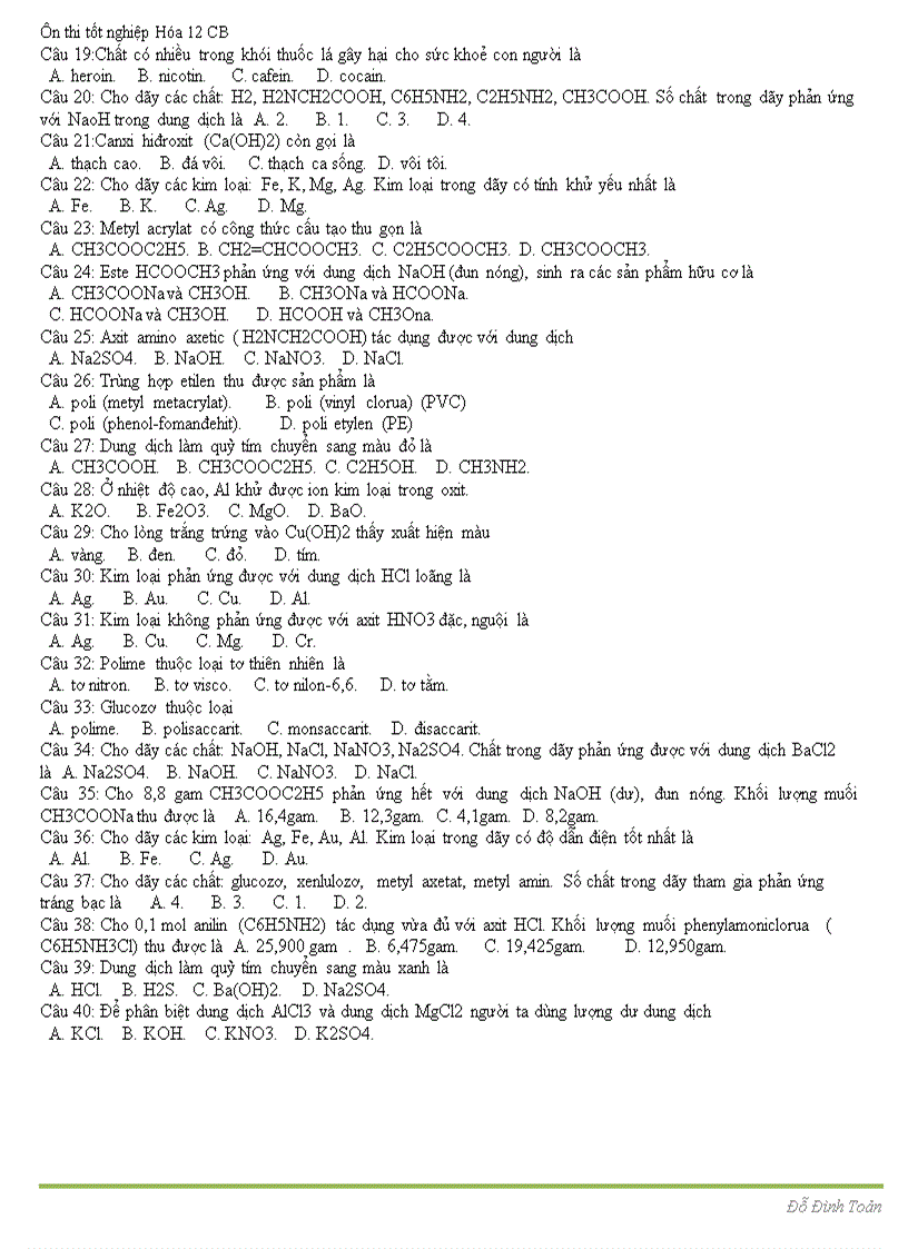 image for page Ôn thi tốt nghiệp hóa 12 Hay