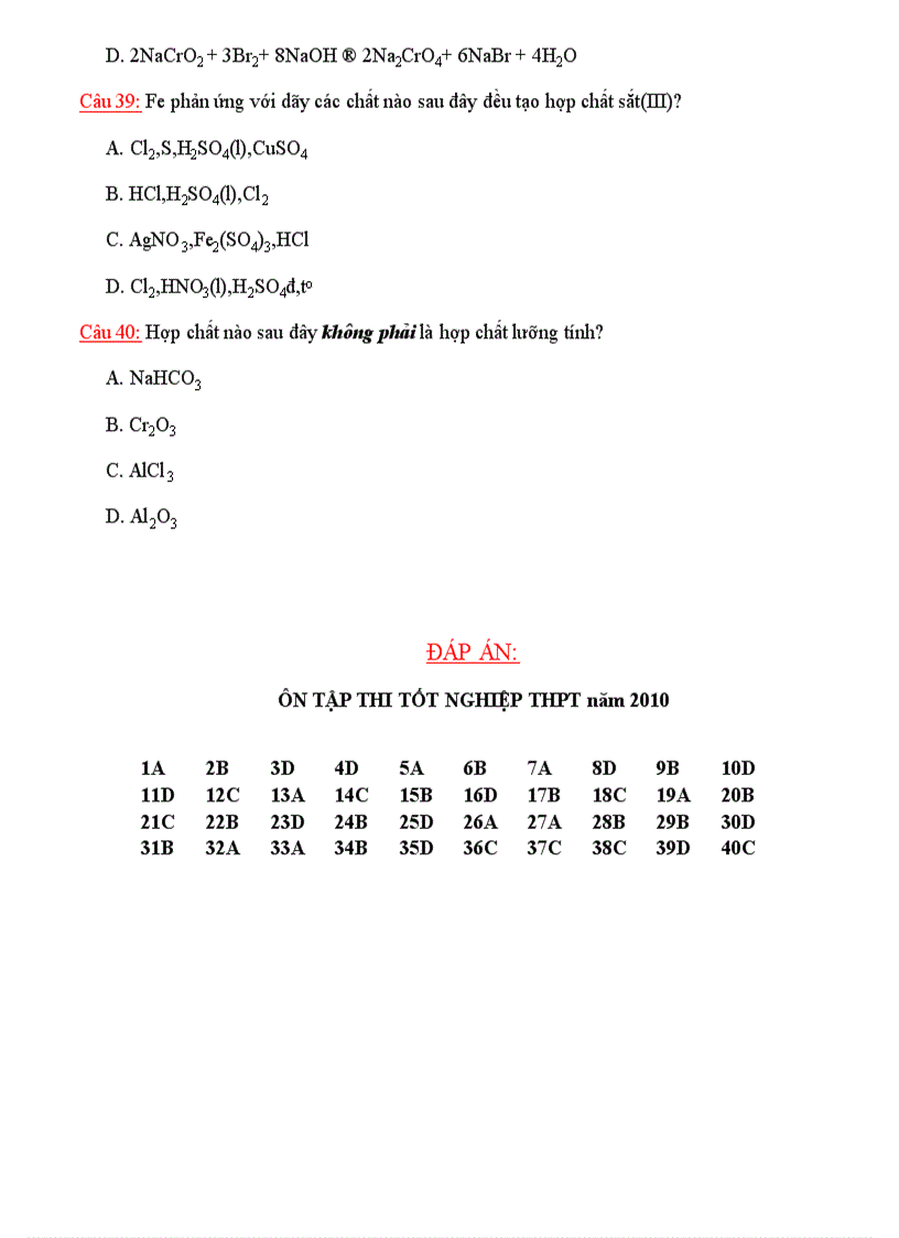 image for page Thi Thử TN Hóa 2010 số 18