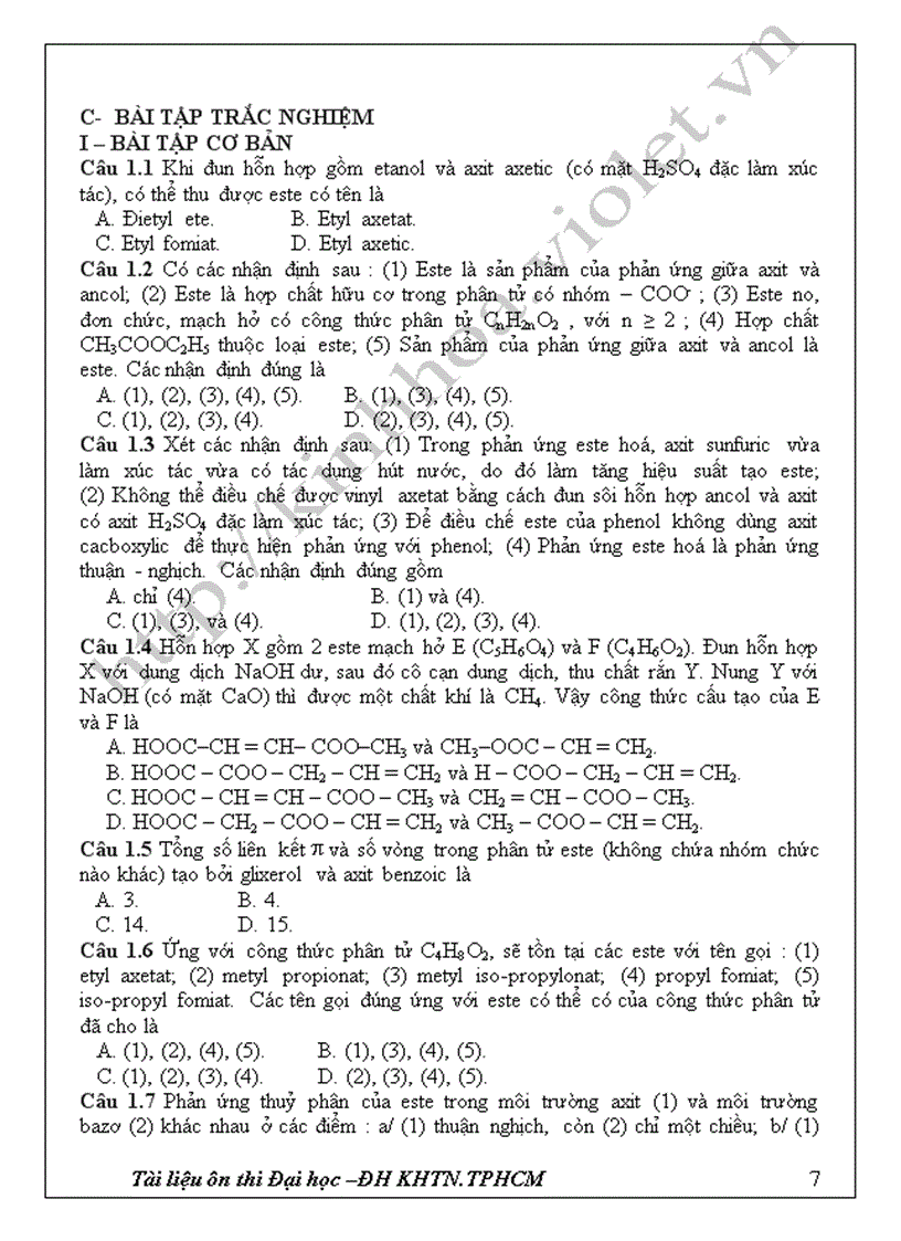 image for page TL ôn thi ĐH hoá 12 Hay