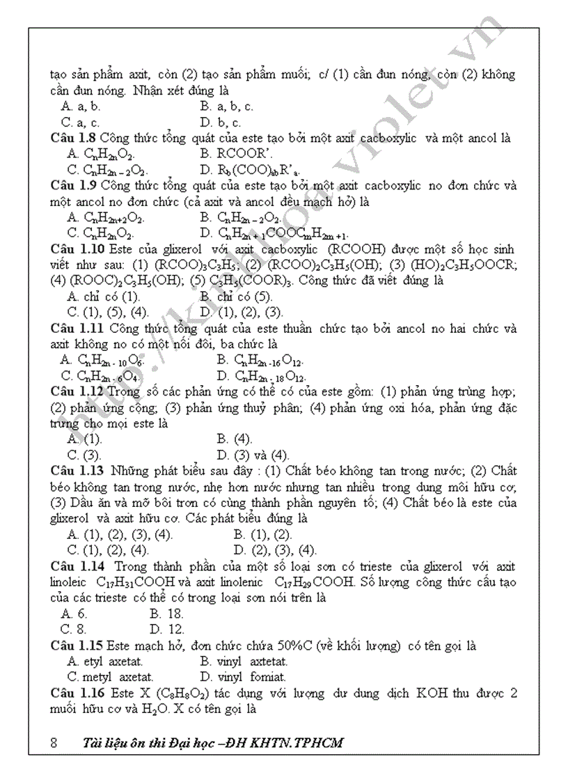 image for page TL ôn thi ĐH hoá 12 Hay