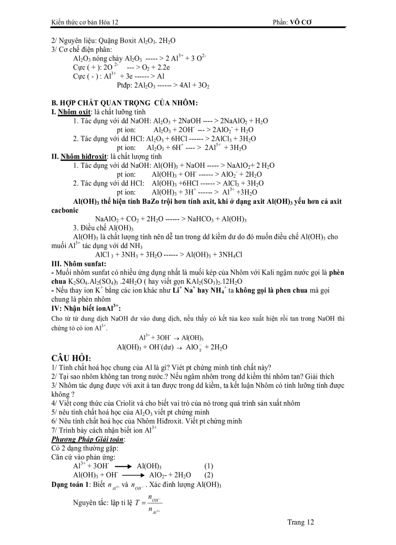 image for page Tổng hợp hóa vô cơ Ôn thi TN