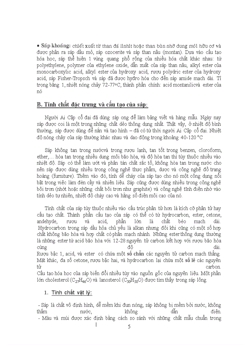 image for page Tổng quan về các loại sáp