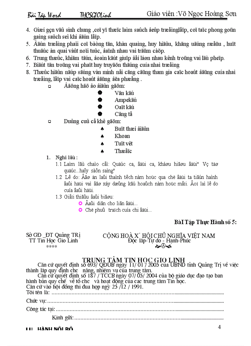 image for page Bai tap word