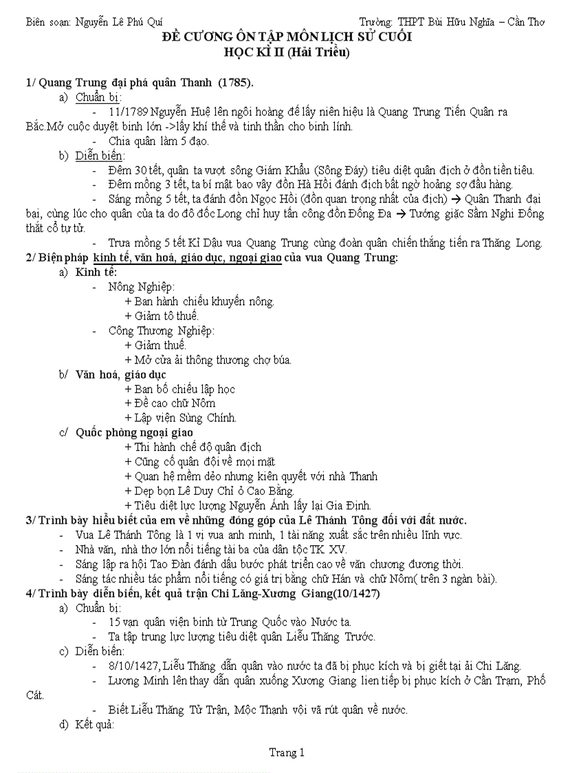 image for page Đề cương ôn thi Lịch sử 7 cuối kì II