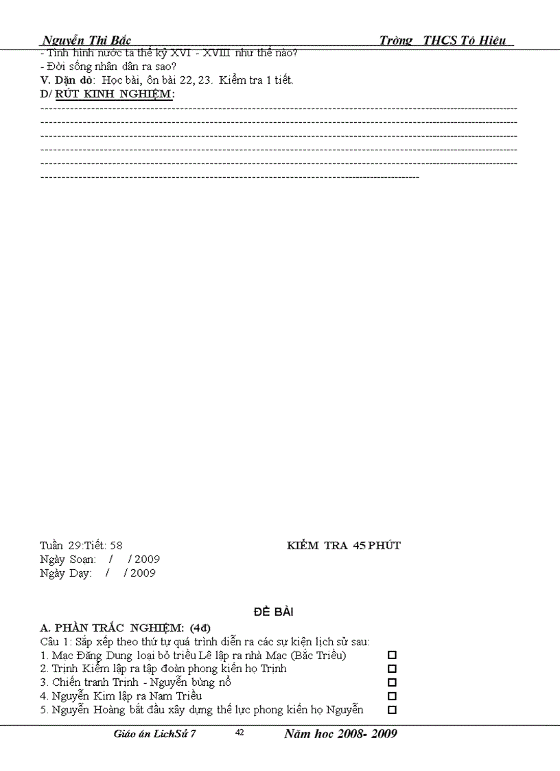 image for page Giáo Án Lịch Sử 7 Kỳ II Cực hay