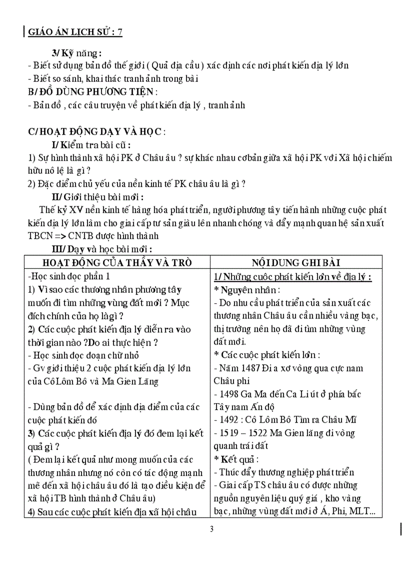 image for page Giáo án lịch sử 7 năm học 2010 2011