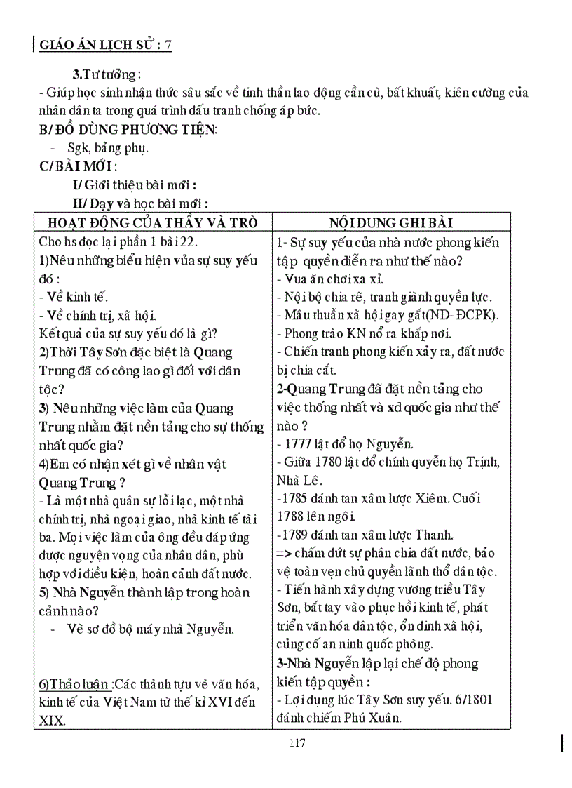 image for page Giáo án lịch sử 7 năm học 2010 2011