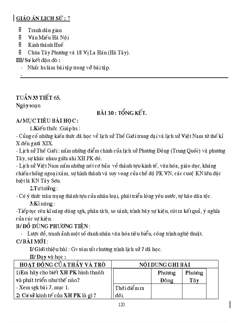 image for page Giáo án lịch sử 7 năm học 2010 2011