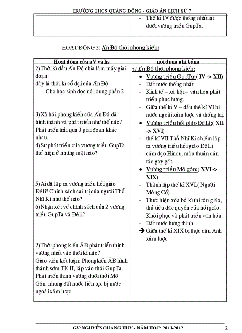 image for page Giáo án lịch sử 7 theo chương trình giảm tải thực hiện từ tuần 8