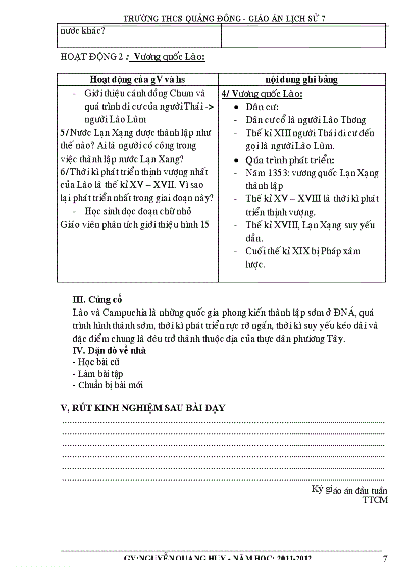 image for page Giáo án lịch sử 7 theo chương trình giảm tải thực hiện từ tuần 8