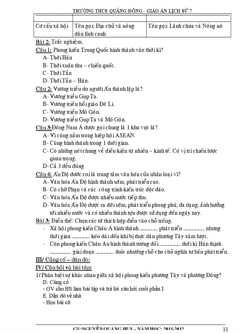 image for page Giáo án lịch sử 7 theo chương trình giảm tải thực hiện từ tuần 8