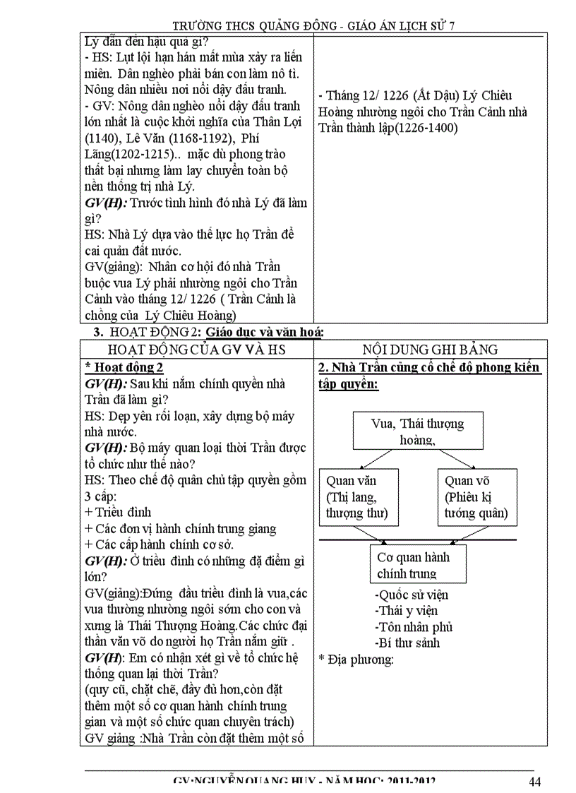 image for page Giáo án lịch sử 7 theo chương trình giảm tải thực hiện từ tuần 8