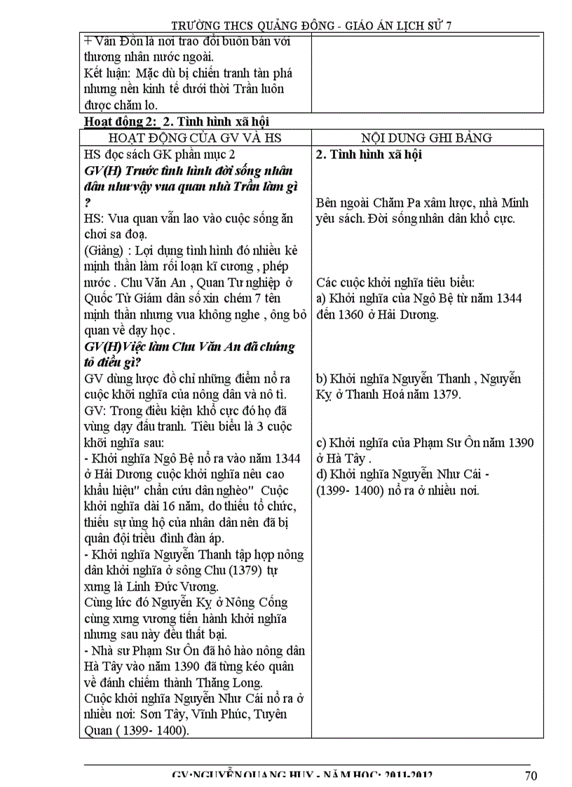 image for page Giáo án lịch sử 7 theo chương trình giảm tải thực hiện từ tuần 8