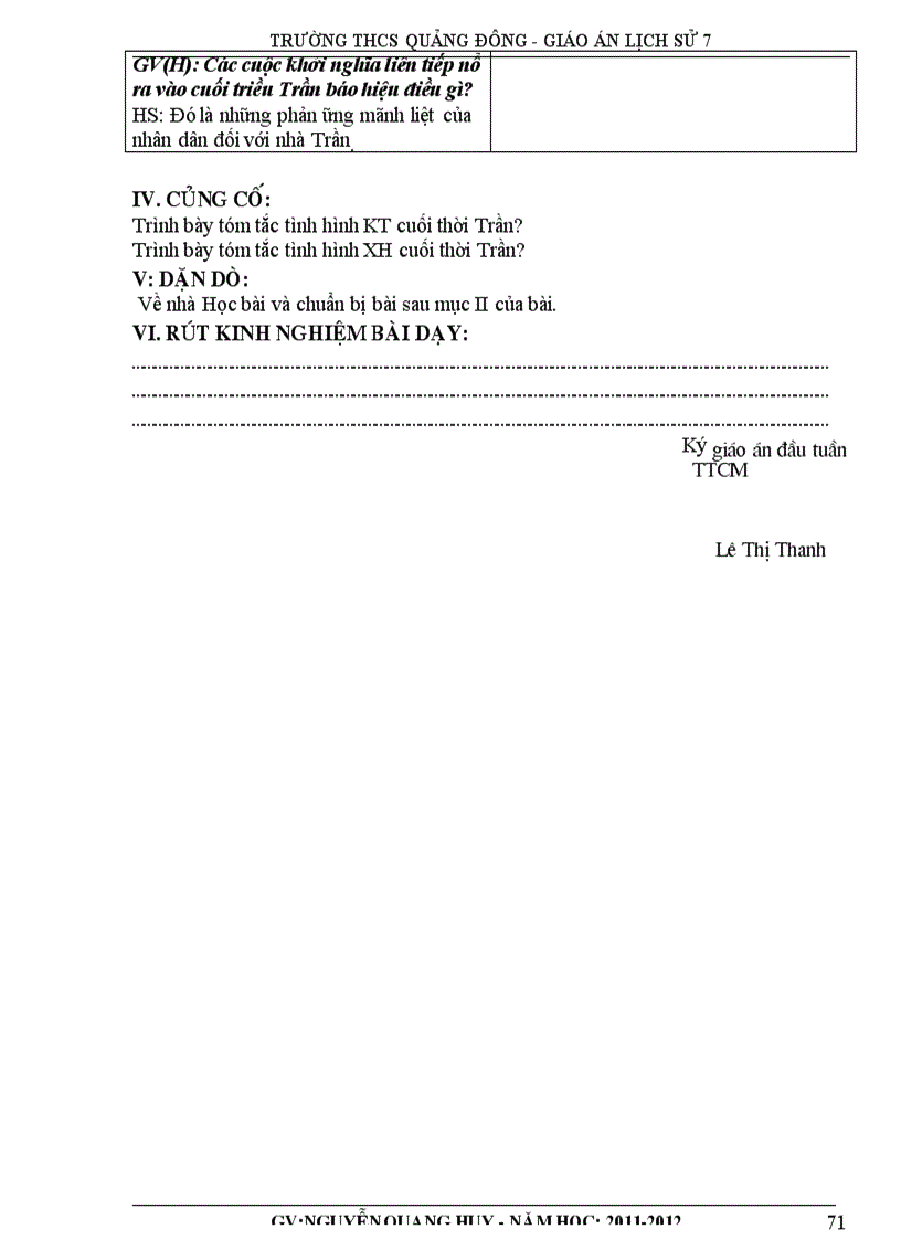 image for page Giáo án lịch sử 7 theo chương trình giảm tải thực hiện từ tuần 8