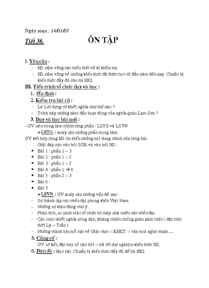 image for page Giáo án lịch sử 7 từ tiết 1 đến 66