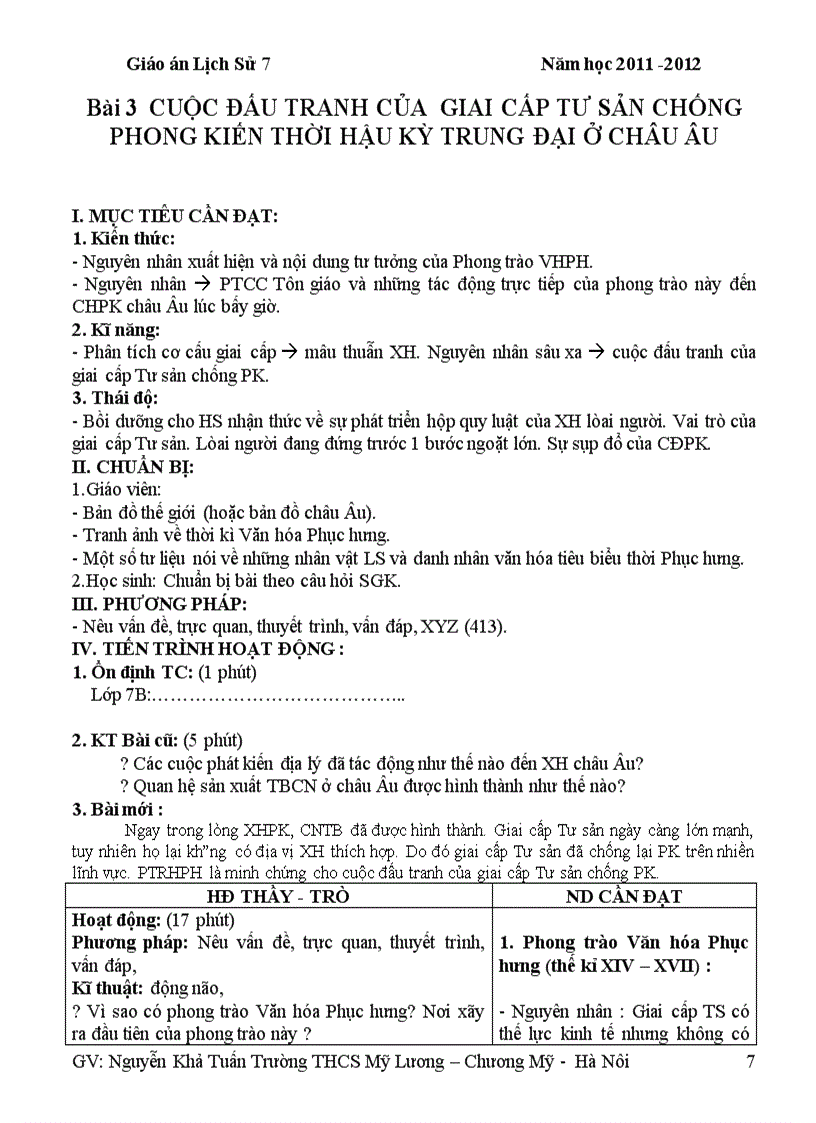 image for page Giao an su 7 Ha Noi Chuan KTKN 2012