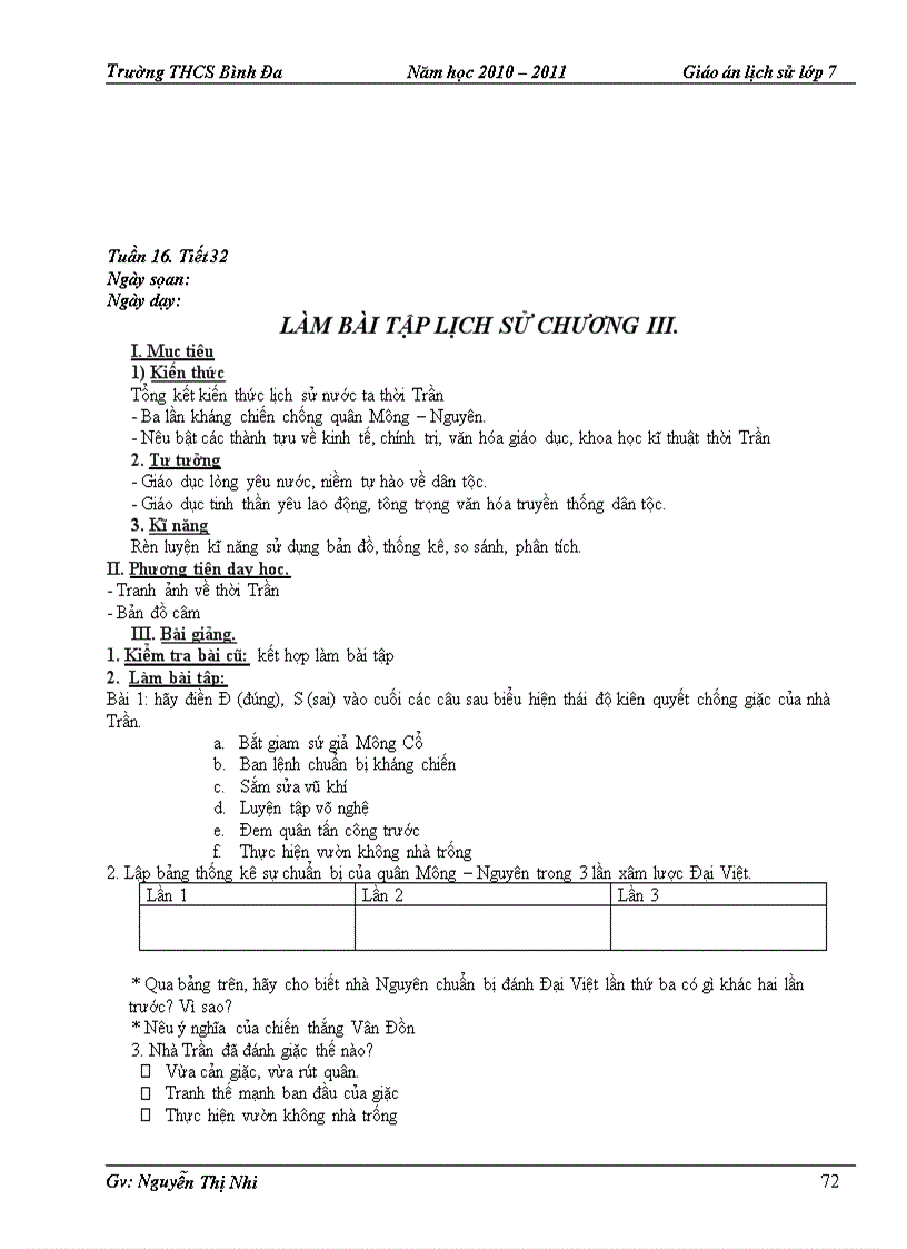 image for page Giáo án sử 7 HKI