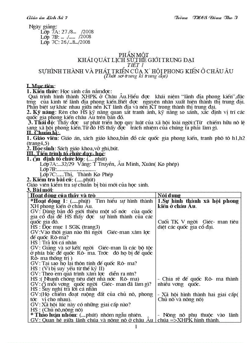 image for page Giáo án Sử 7 trọn bộ mới