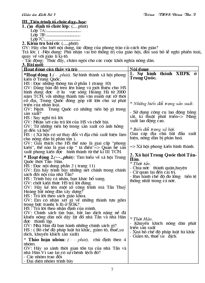 image for page Giáo án Sử 7 trọn bộ mới