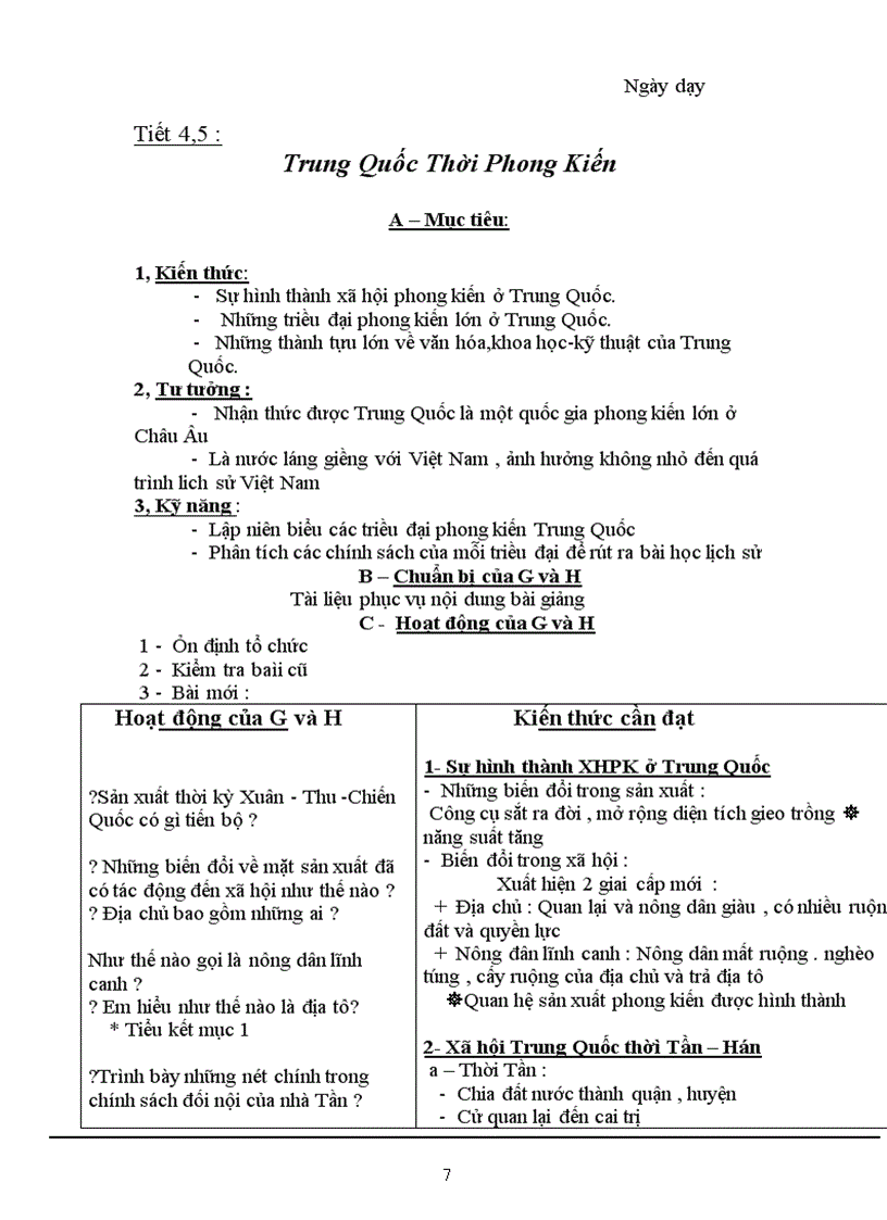 image for page Giáo án Sử 7 hay 1