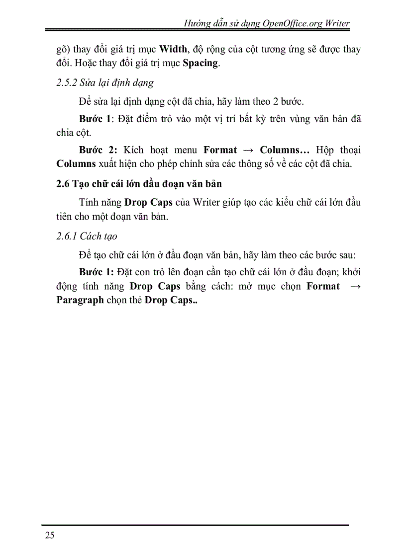 image for page Hướng dẫn sử dụng openoffic writer