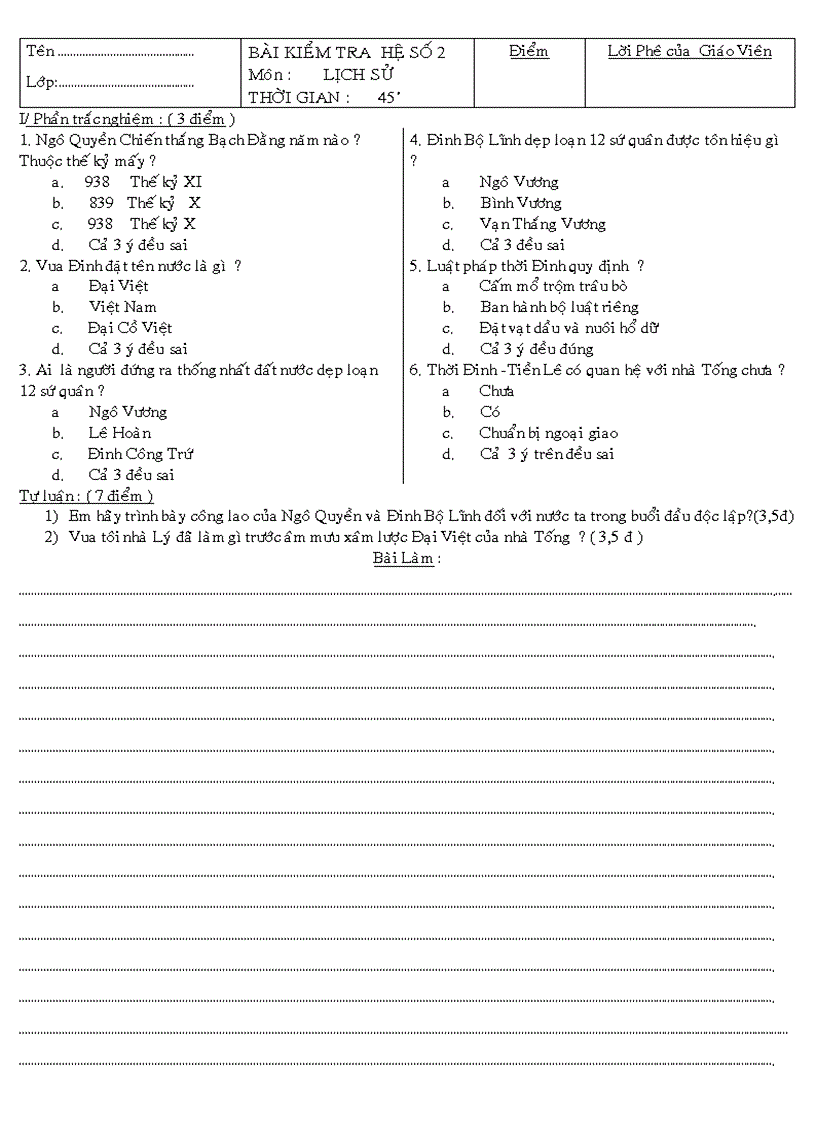 image for page Kiểm tra 1 tiết lớp 7