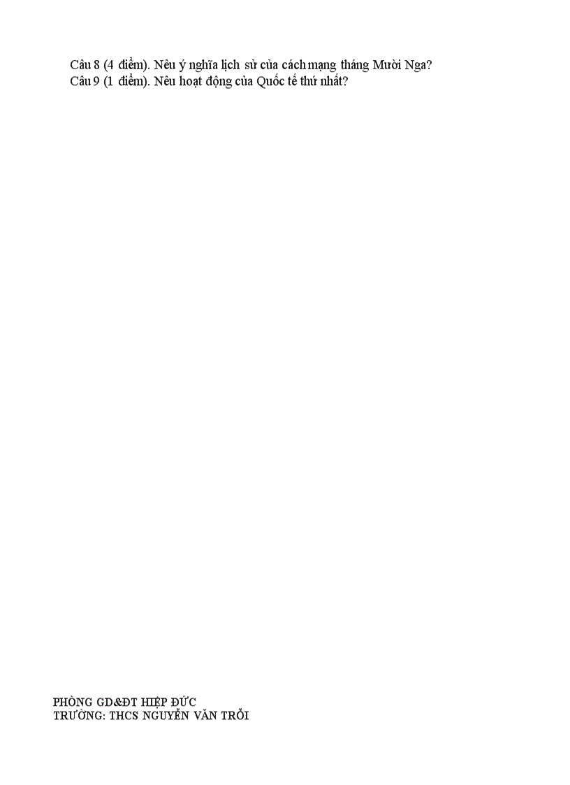 image for page Ma trận đề đáp án lịch sử 7 HKI 2008 2009