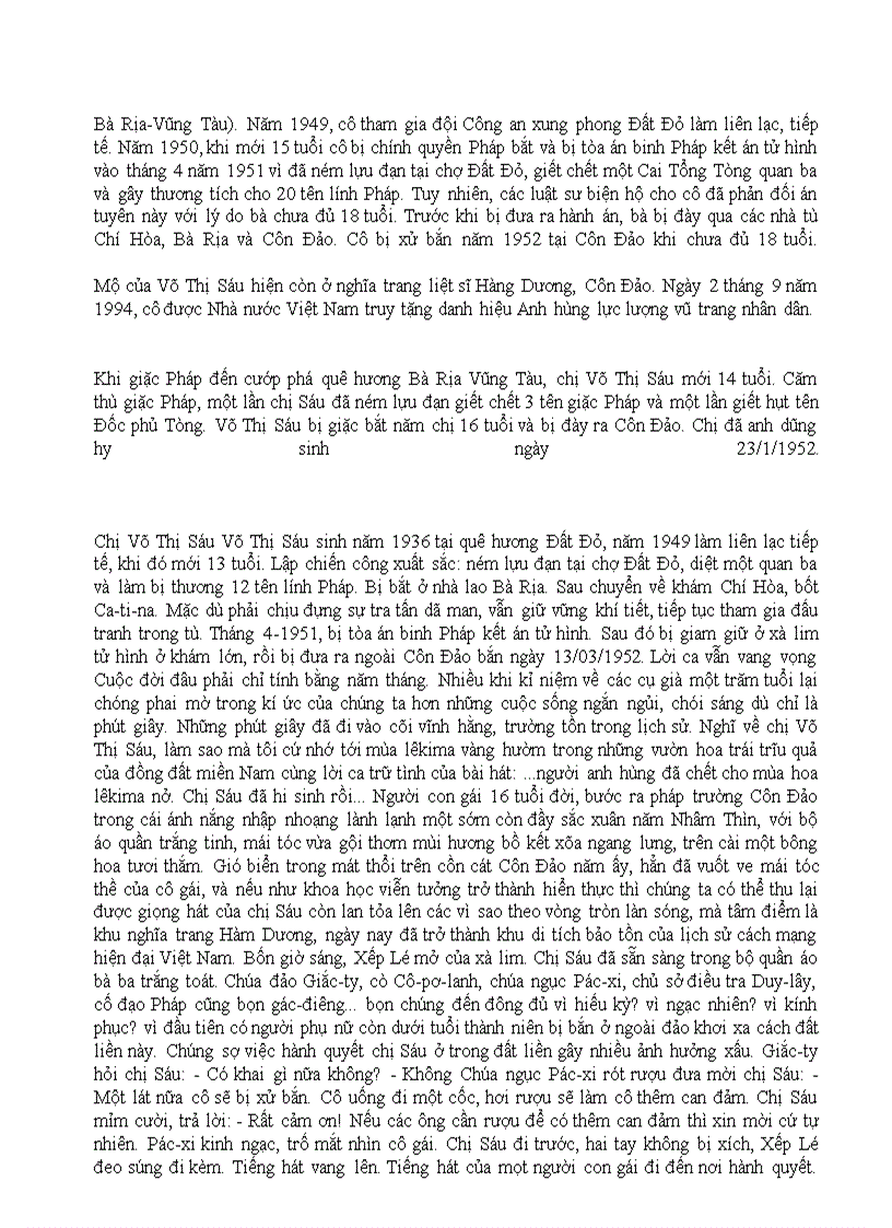 image for page Tiểu sử Võ Thị Sáu