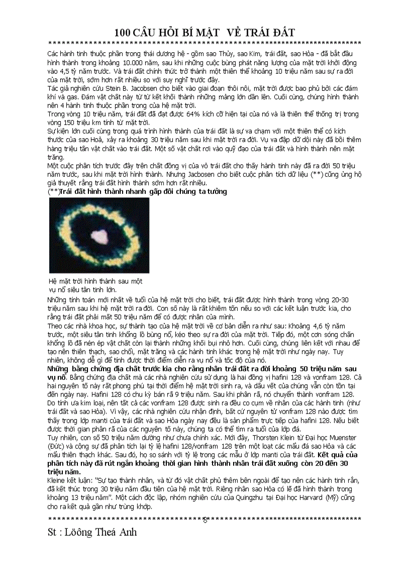 image for page 100 câu hỏi hay về trái đất