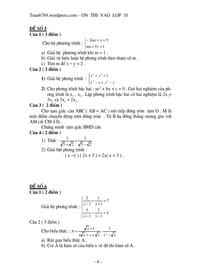 image for page 100 đề thi tuyển vào lớp 10