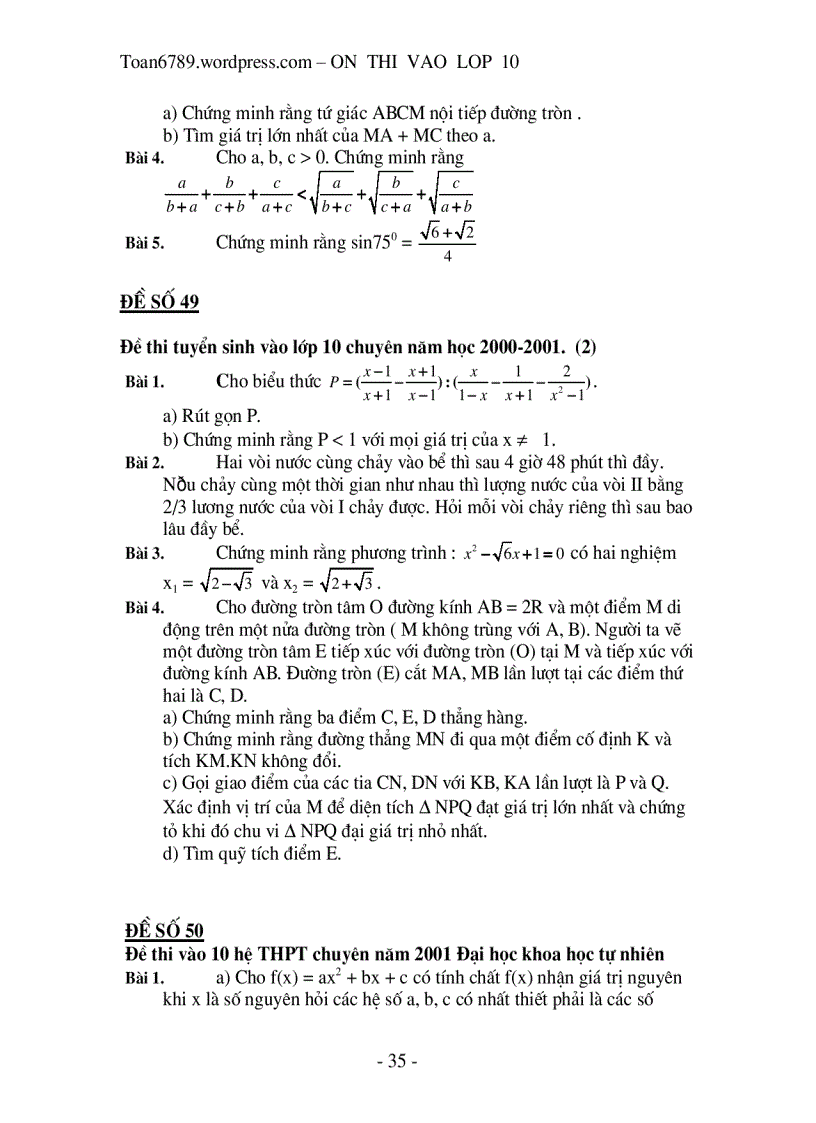 image for page 100 đề thi tuyển vào lớp 10