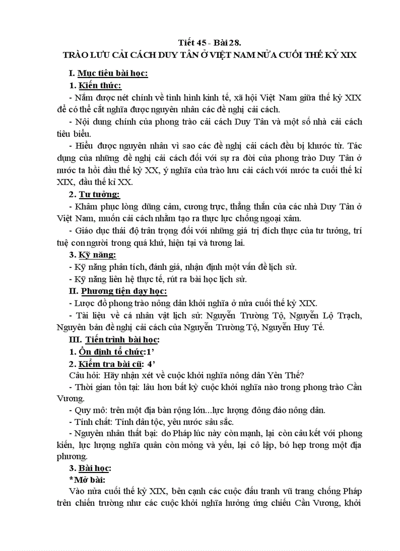 image for page Bài 28 Trào lưu cải cách Duy Tân