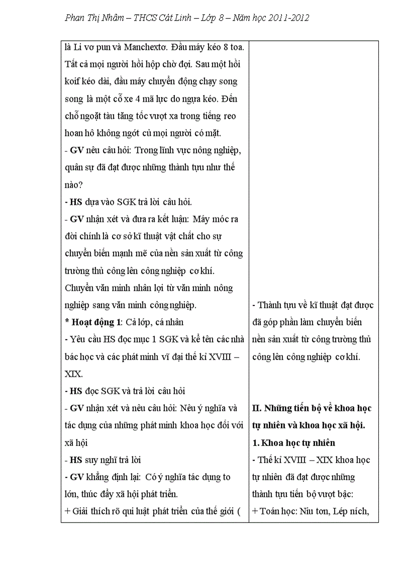 image for page Bài 8 Sự phát triển của kĩ thuật khoa học văn học và nghệ thuật thế kỉ XVIII XX