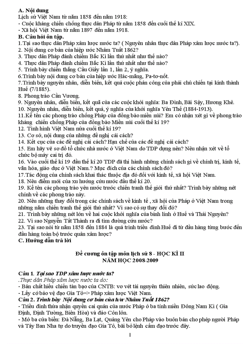 image for page Đề cương ôn tập môn lịch sử 8 kì 2