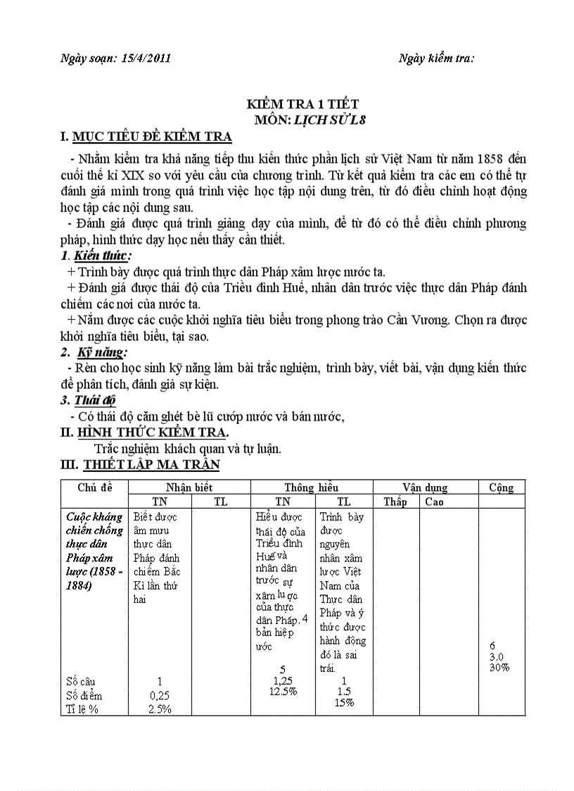 image for page Đề kiểm tra HKI sử 8 có ma trận theo PP mới