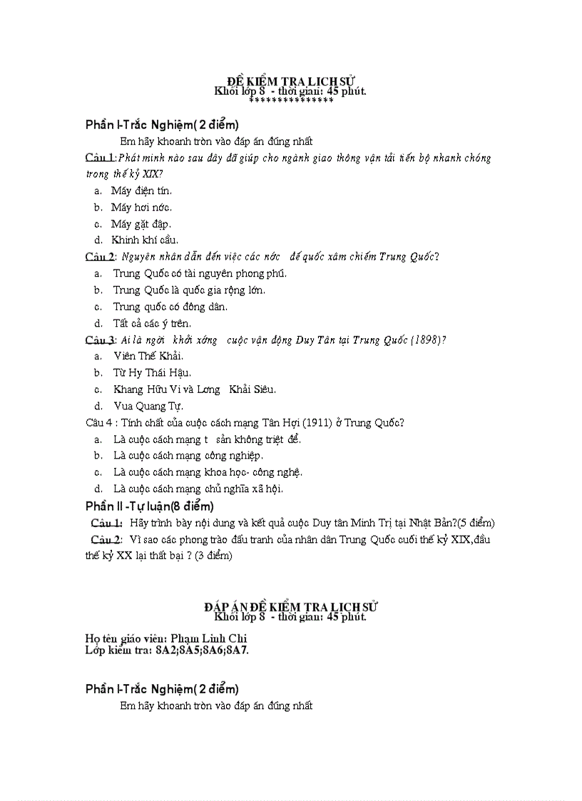 image for page De kiem tra Su 8 45 co dap an