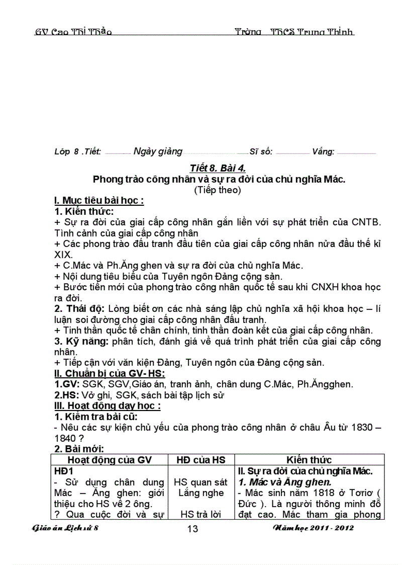 image for page Giao an Lich Su 8 Ca nam 3 cot 1