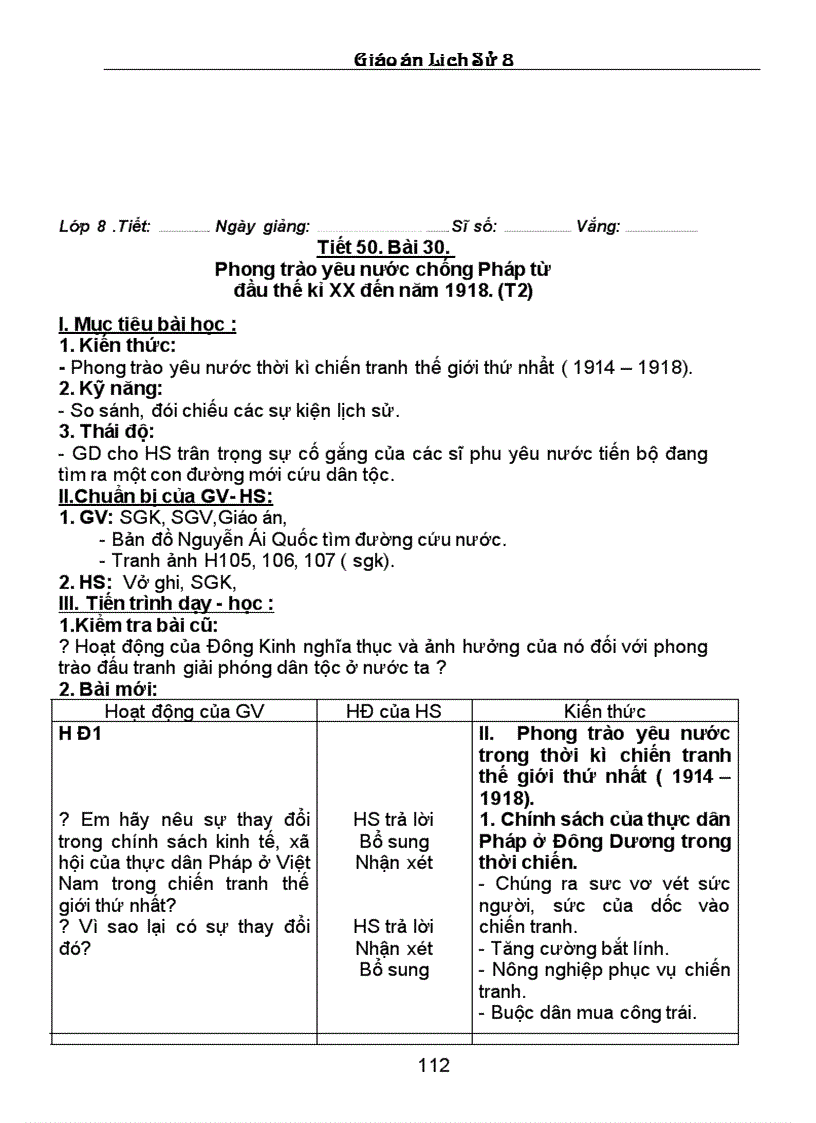 image for page Giao an Lich Su 8 Ca nam 3 cot 1