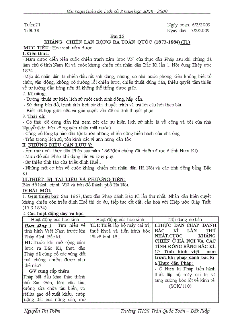 image for page Giao an Lich su 8 den bai