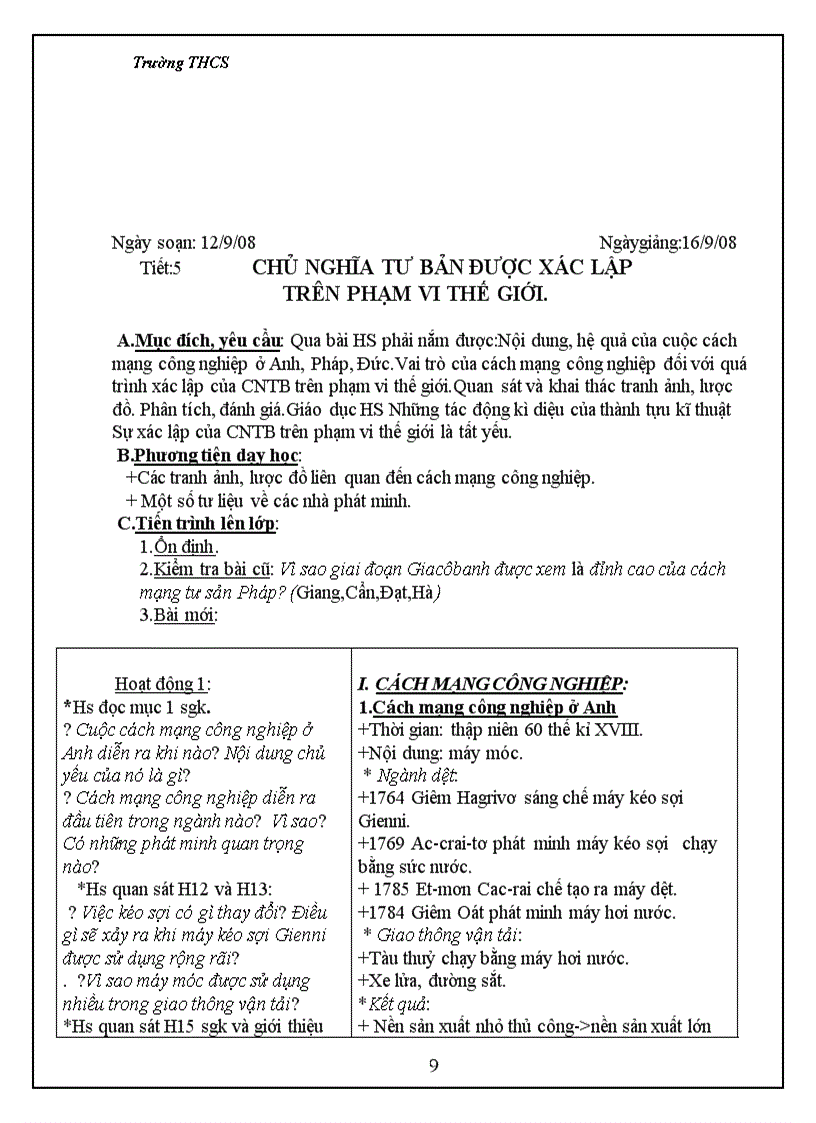 image for page Giáo án Lịch sử 8 HK1