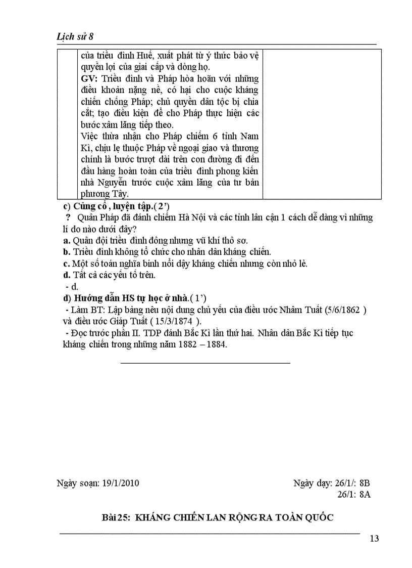 image for page Giáo án lịch sử 8 năm học 2010 2011