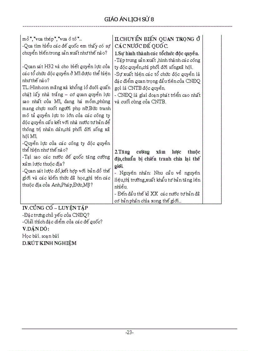 image for page Giáo án lịch sử 8 trọn bộ 1