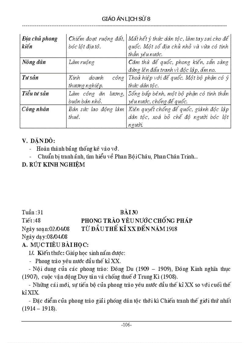 image for page Giáo án lịch sử 8 trọn bộ 1