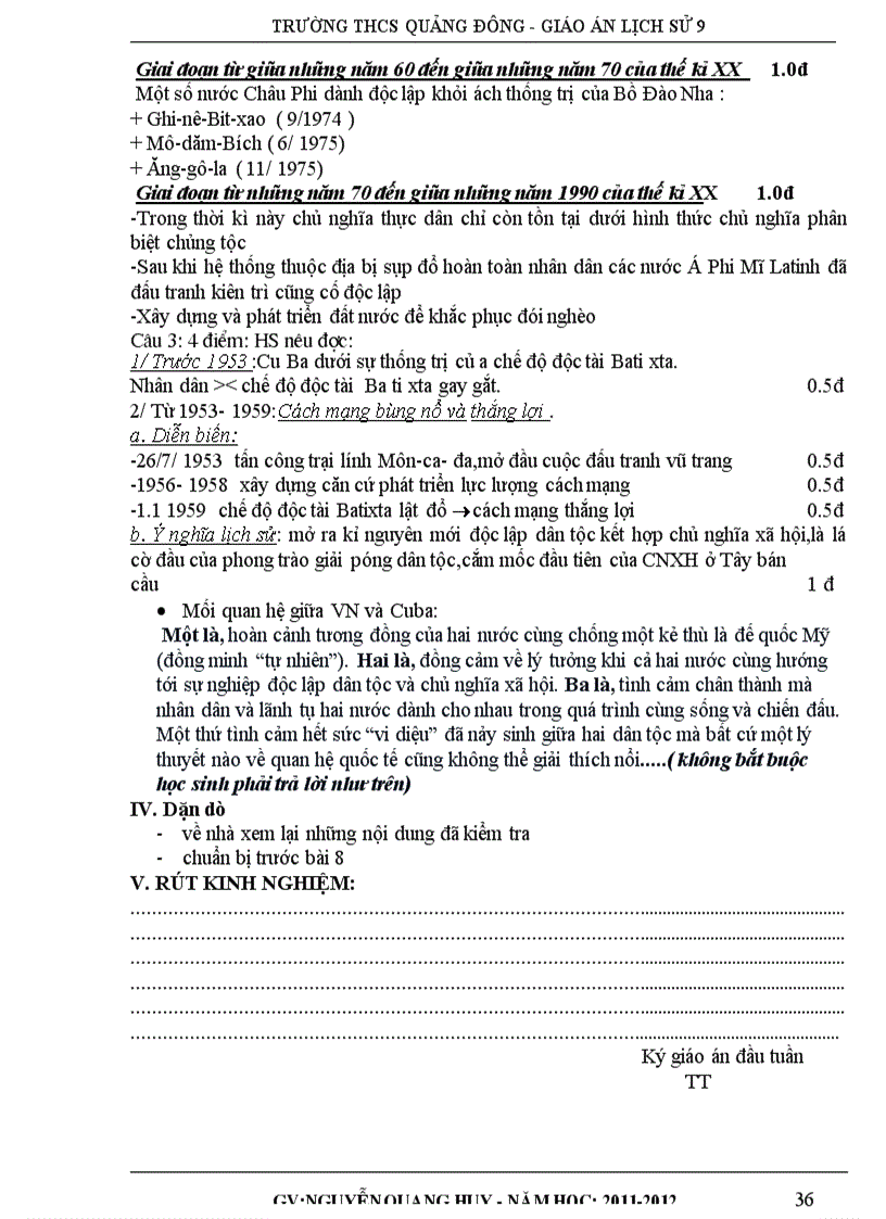 image for page Giáo án lịch sử 9 theo chương trình giảm tải thực hiện từ tuần 8