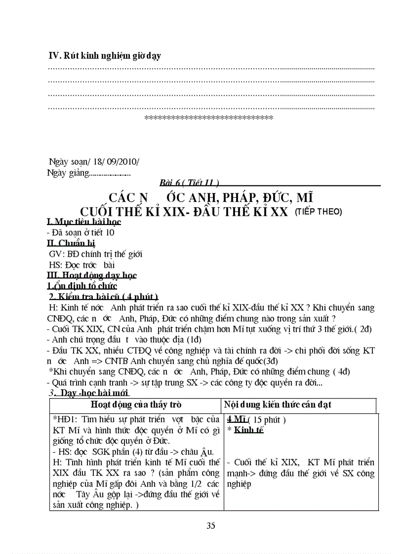 image for page Giáo án Lịch sử lớp 8 trọn bộ