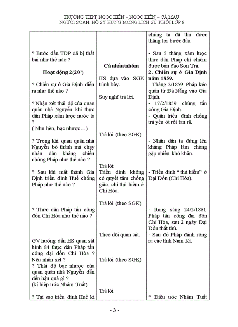image for page Giáo án môn lịch sử khối 8 HK II