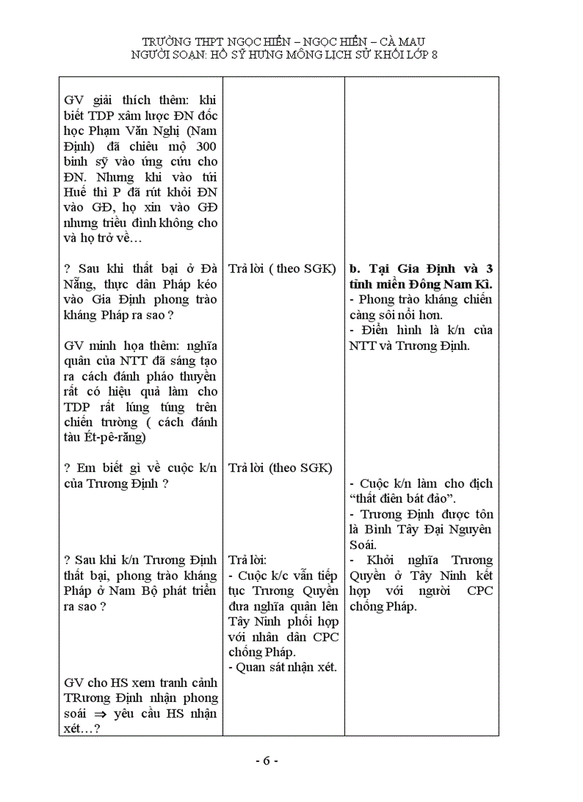 image for page Giáo án môn lịch sử khối 8 HK II