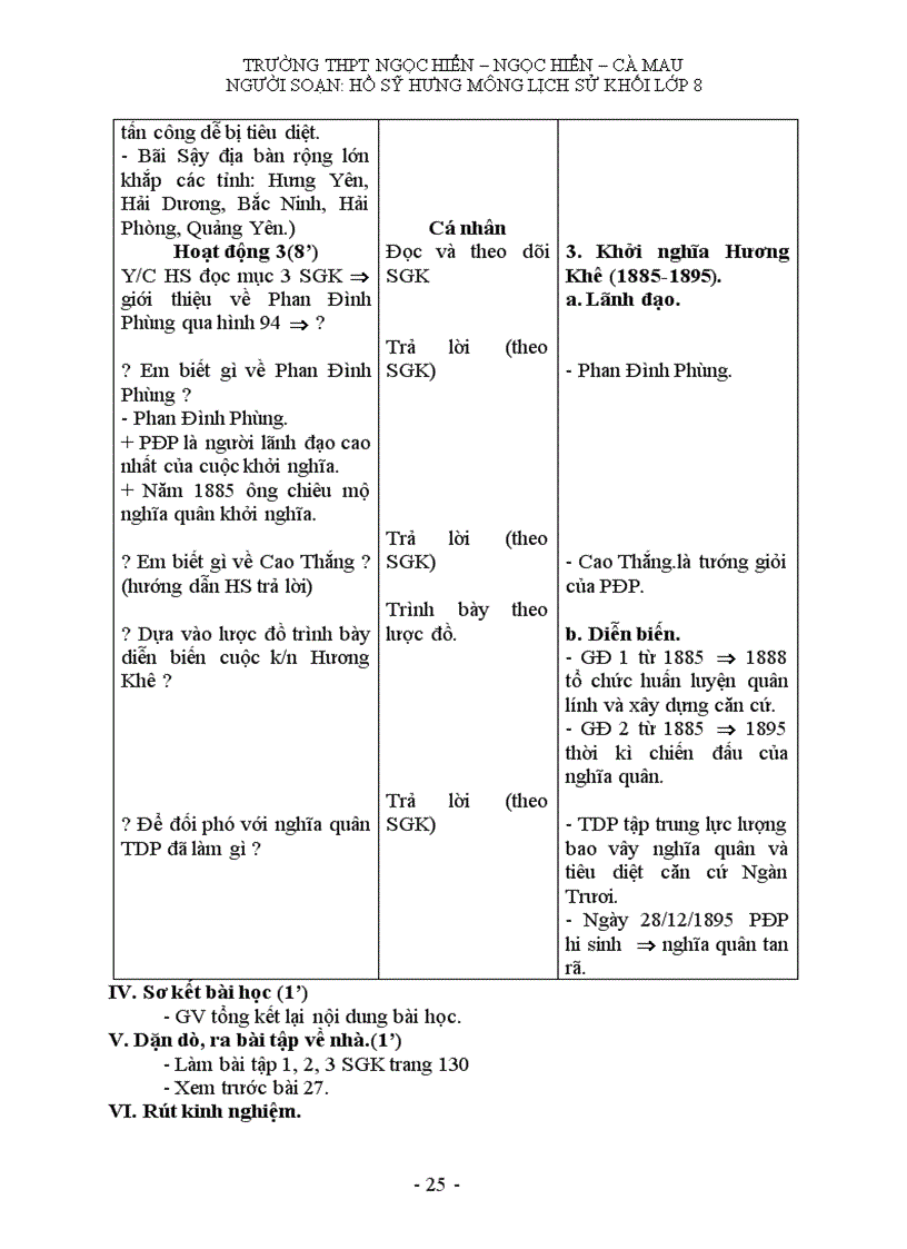 image for page Giáo án môn lịch sử khối 8 HK II