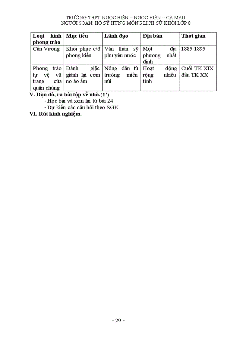 image for page Giáo án môn lịch sử khối 8 HK II
